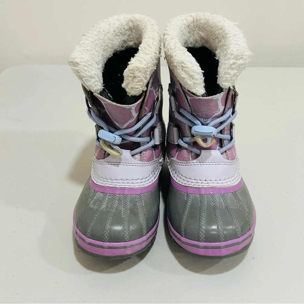 Sorel Yoot Pac Youth Lavender Waterproof Faux Fur Lined Girl‎ Boots. Size 12
